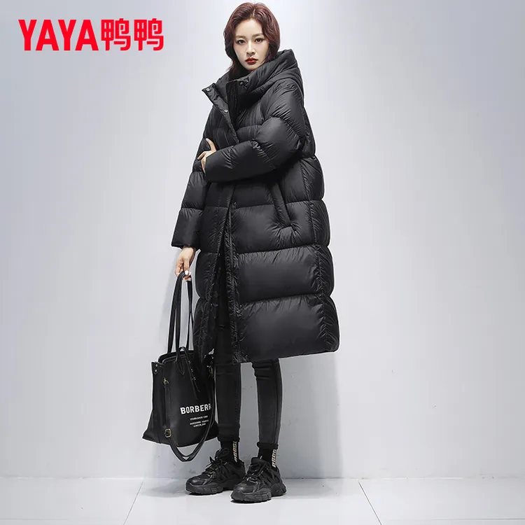 YAYA/鸭鸭羽绒服女2025年冬新款中长款时尚休闲保暖收腰显瘦外套