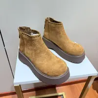 2025大头松糕切尔西勃肯短靴厚底绒面百搭马丁短靴3611-6