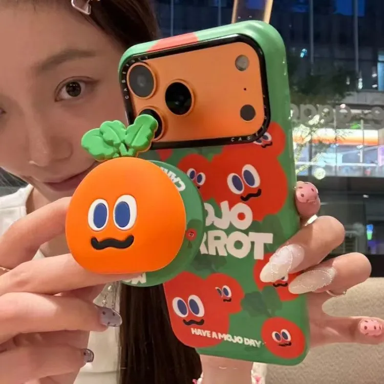 绿底胡罗卜磁吸适用于iPhone17promax手机壳16少女心15可爱14卡通