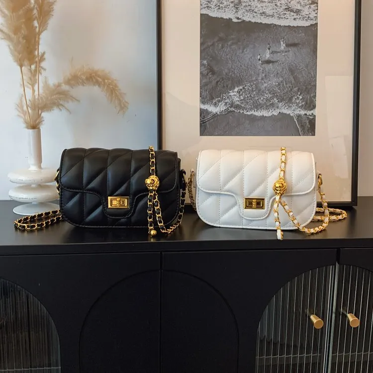 小香风时尚菱格链条包包2025新款气质百搭单肩斜挎包女