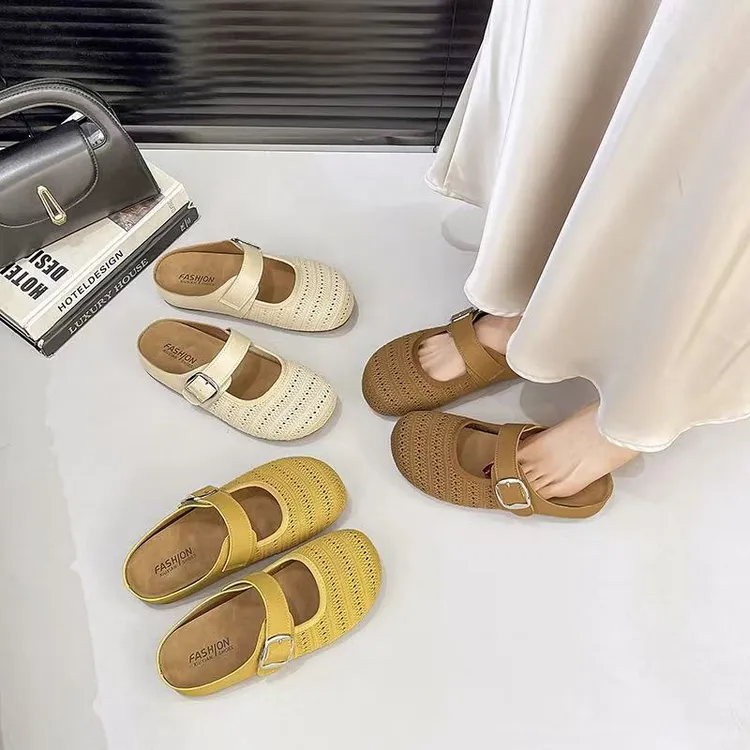 凉鞋镂空软底包头韩版单鞋时装凉鞋注压休闲鞋子女inszara高跟鞋