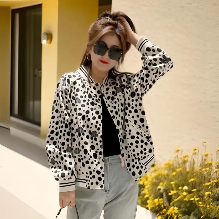 【钊丽】新品新款82115棒球服女外套春秋装夹克休闲显瘦气质上衣