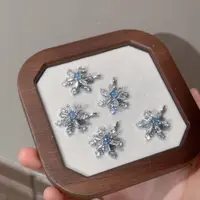 SG2921-［11.9旋转雪花项链］海蓝宝合金项链均有瑕疵色差多样性发