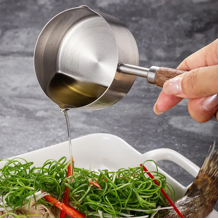 多功能热油小锅304不锈钢奶锅迷你烧油锅淋油专用小勺神器泼油锅