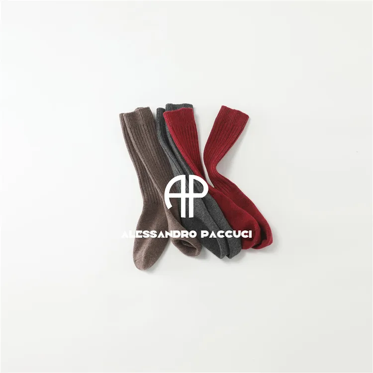 AP洛哥44103AZ【跃动】羊毛芭蕾风粗针宽抽条百搭堆堆中筒袜