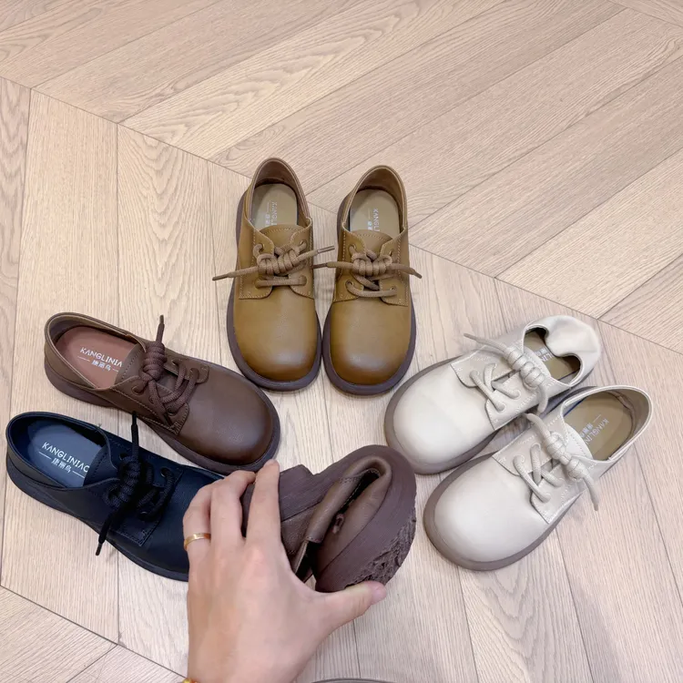 可踩跟真皮舒适女鞋爆款单鞋软面软底休闲女士鞋厚底流光风乐福鞋