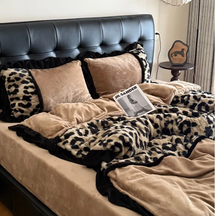 美拉德风系列 a版兔毛b版牛奶绒四件套