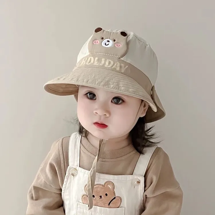 宝宝儿童帽子薄款遮阳帽女童男女可爱夏季防晒太阳帽渔夫帽