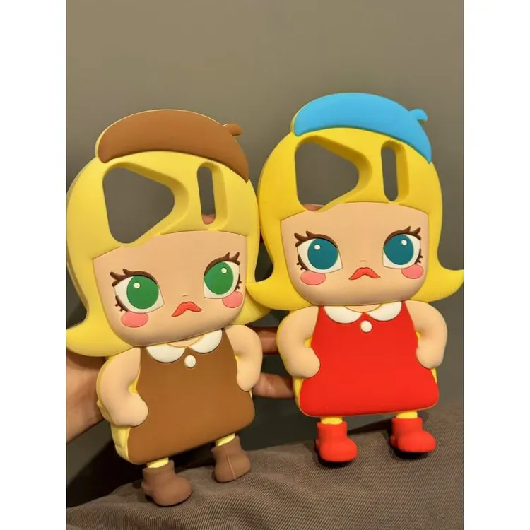 法式OOTD贝雷帽黄发小女孩适用iphone17promax苹果16手机壳硅胶软