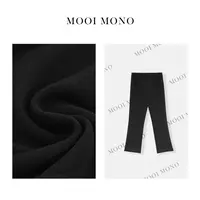 MOOI MONO"经典黑潮"显瘦时尚高弹休闲百搭九分喇叭裤 K648S52
