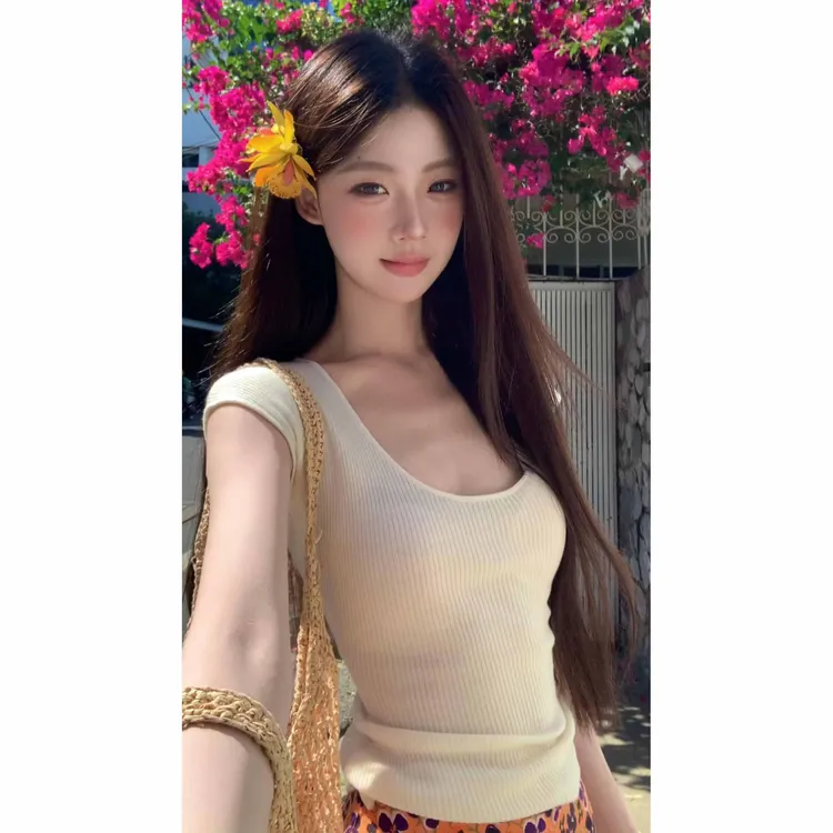 韩系时髦穿搭两件套装女早春款新款U领上衣森系田园风短裙子潮ins