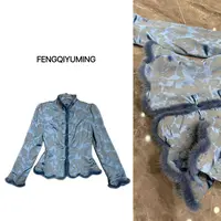 【暮雪】新中式冠乐皱加厚保暖冬季时尚加绒上衣