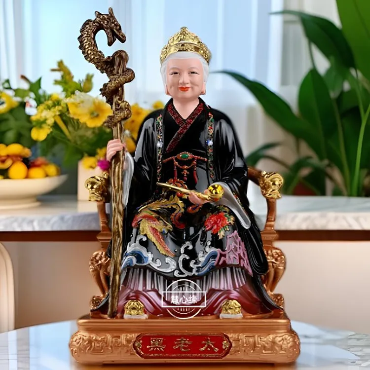 黑老太神像黑狐真身黑妈妈坐骑黑老太太东北仙家家用树脂供奉摆件