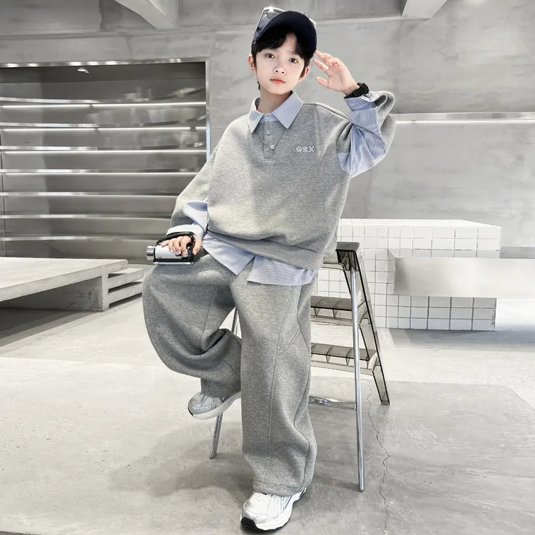 男童春秋款套装2025新款中大儿童秋季卫衣两件套运动休闲男孩秋装