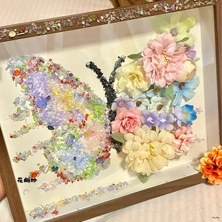 七夕独特永恒碎钻蝴蝶相框装饰DIY材料套装手工制作礼物送密友