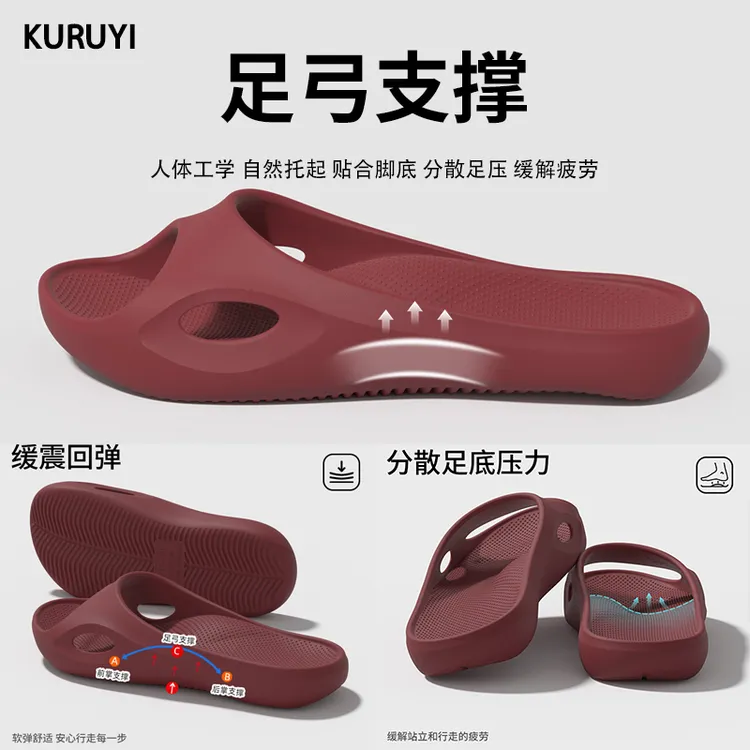 小蛮腰足弓支撑凉拖鞋女款防滑室内静音软底按摩家居洋气平底拖鞋商品图
