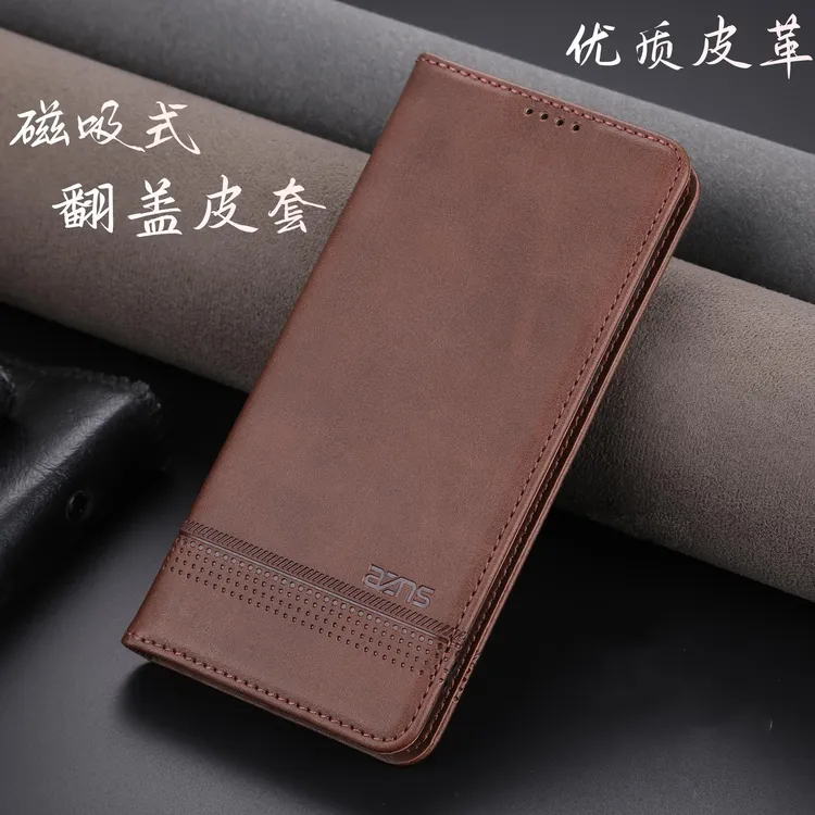 适用荣耀500pro手机壳保护套荣耀500双面保护防摔磁吸翻盖皮套