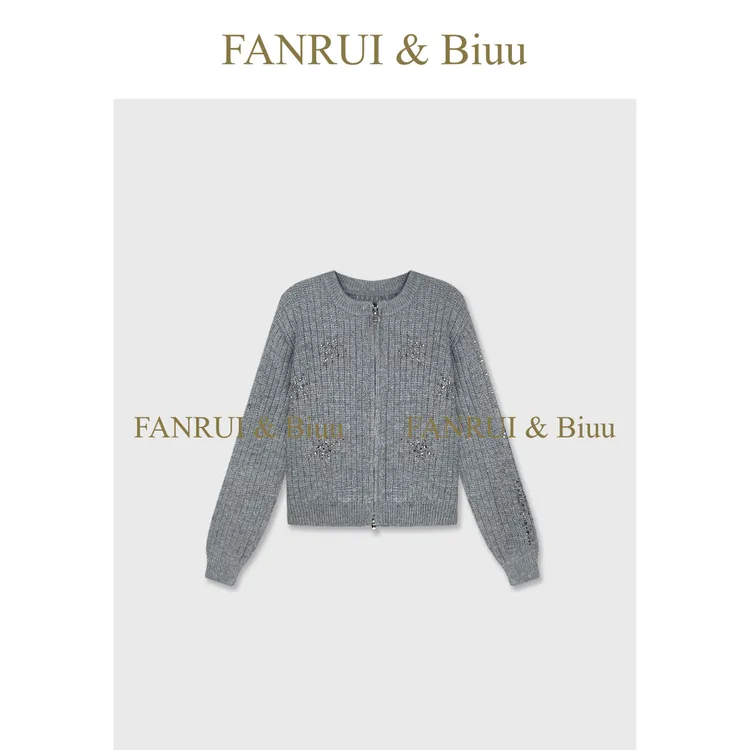 FANRUI/泛芮「简羽雪踪」羊毛雪花状印烫洋气百搭减龄针织衫B19709