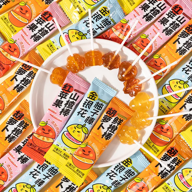 0香精0色素棵力果金银花山楂棒棒糖奖励学生六一儿童节糖果小零食