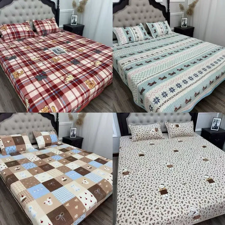 三件套加厚保暖秋冬床盖牛奶绒宝宝绒两用大版床绗缝防滑炕盖