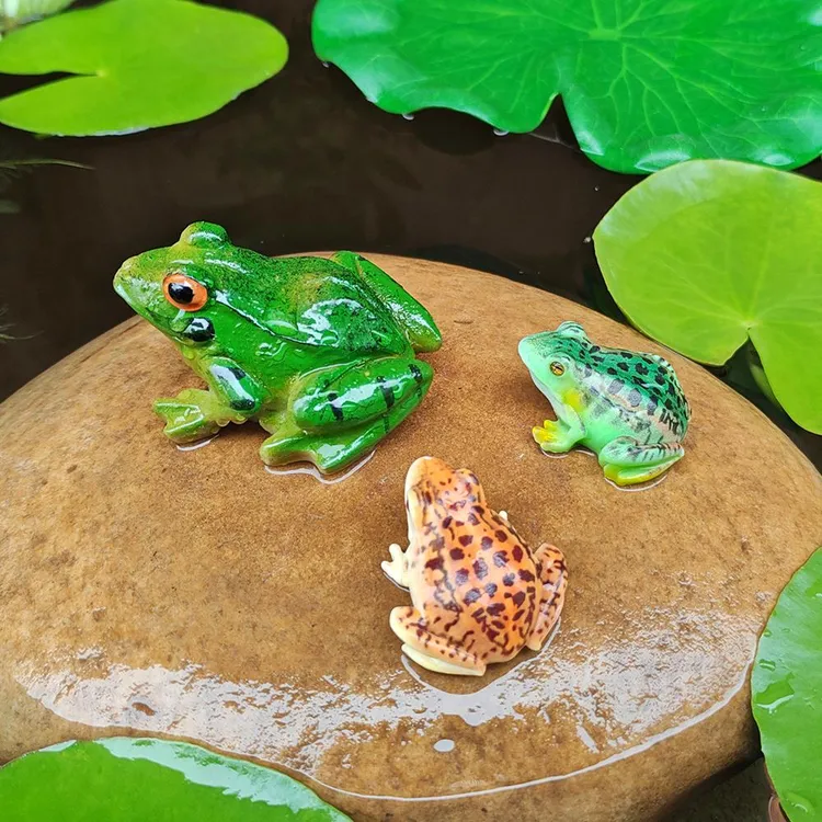 仿真写实大青蛙鱼缸庭院水池微景观盆景造景装饰小青蛙模型小摆件