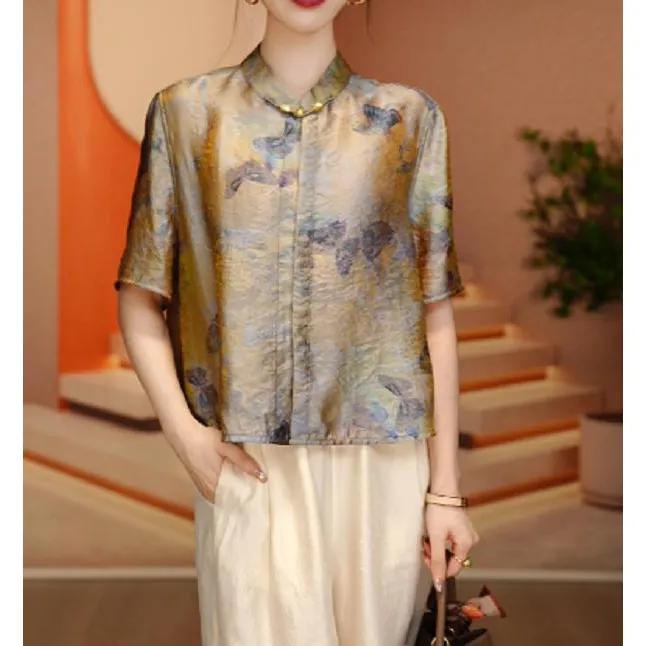 2025夏季衬衫显瘦开衫设计感休闲宽松遮肉中袖上衣时尚小衫45系