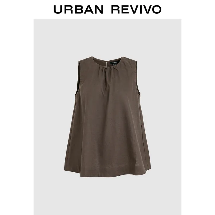 UR2025春季新款女装时尚休闲度假感无袖罩衫衬衫UWH250063