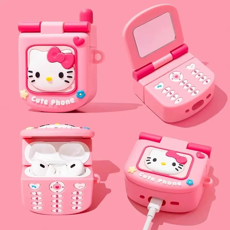 翻盖电话KT大哥大猫适用Airpods4可爱Pro2苹果耳机套1/2/3适用三4