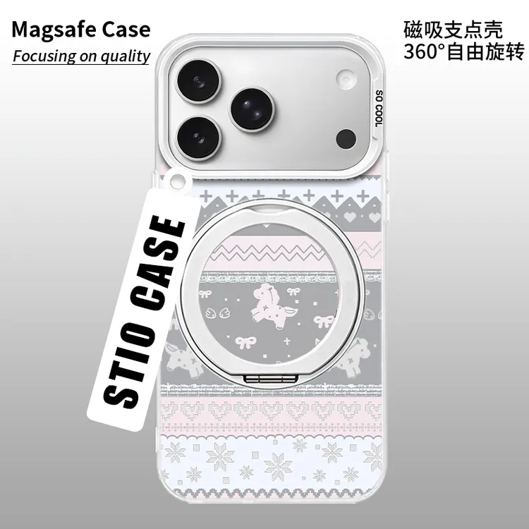 费尔岛纹适用苹果17/16Pro华为mate80小米0PP0二合一旋转支架壳商品图