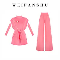 WEIFANSHU/魏凡舒【花漫雾色】羊毛套装上 衣(含袖套)&裤子