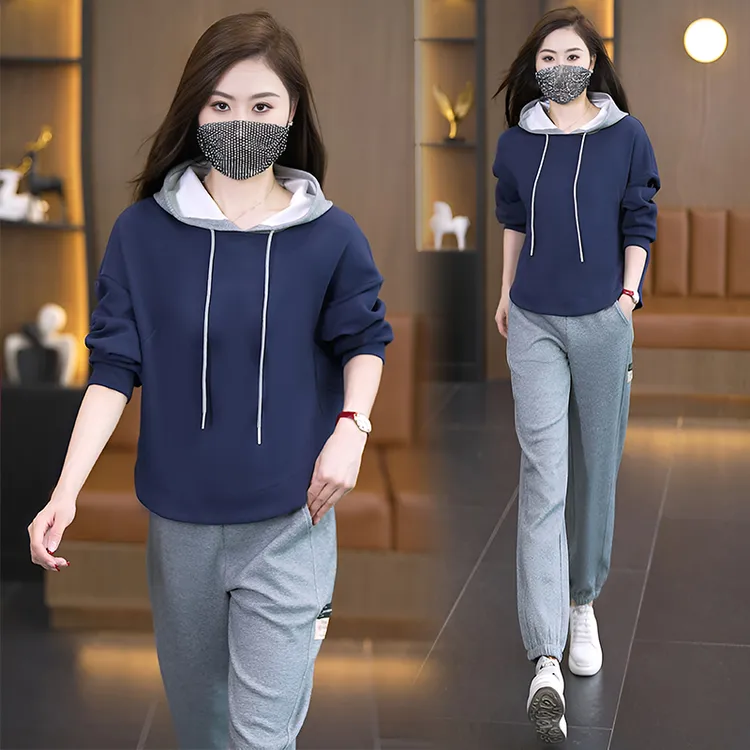 休闲风时尚套装时尚洋气春装减龄女装大码春秋季减龄休闲两件套