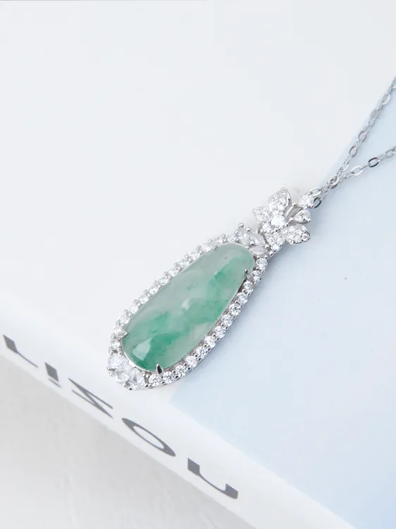 四季豆福豆精致百搭珠宝非洲翠银镶嵌女士时尚吊坠多样性发一件