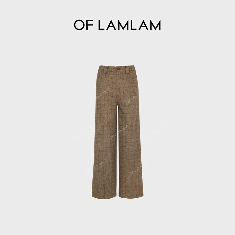 “quiet Luxury”【羊毛】威尔士格纹直筒复古休闲裤OFLAMLAMM25K8032