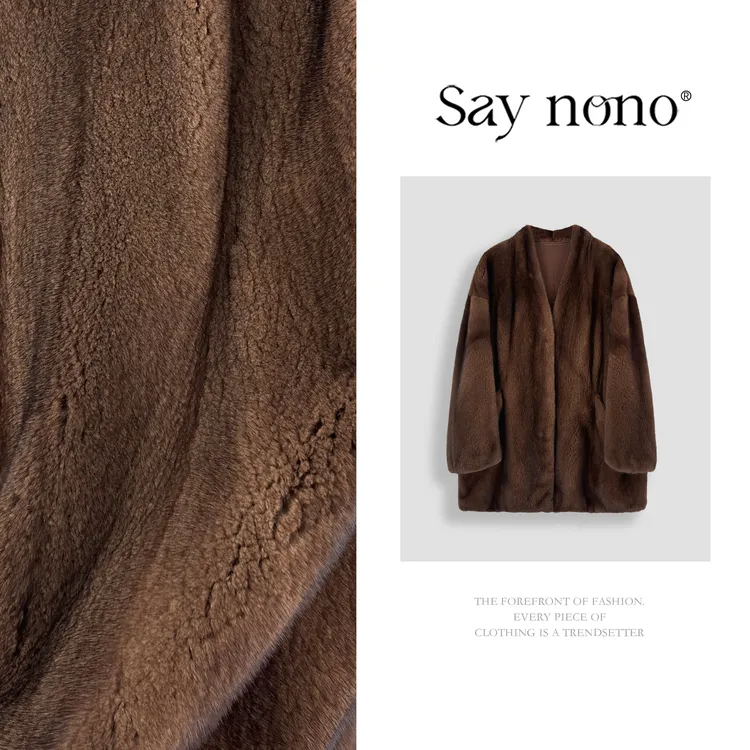 懒猫nono│Saynono 2时尚高奢稀有原色V领水貂皮草外套 H56297X
