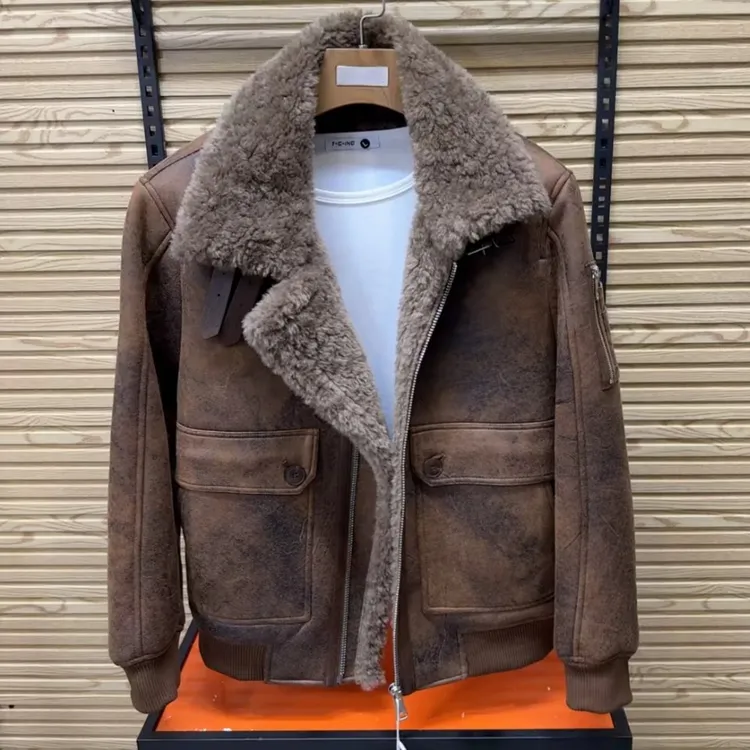 9-1冬季新款男士高品质保暖防风防寒翻领休闲时尚百搭夹克外套