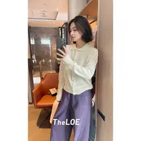 TheLOE/【纯羊毛木耳边毛衣】255g木耳边T领针织开衫#LE-ZF2571