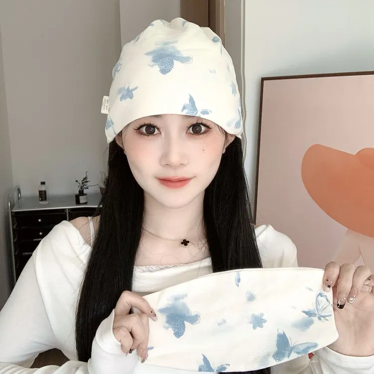 月子帽产后春秋月子发带四季可用双层纯棉产妇帽防风坐月子孕妇帽