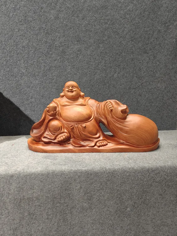 木雕工艺品（花梨木-弥勒）匠心制作一体成型长68厚16高33