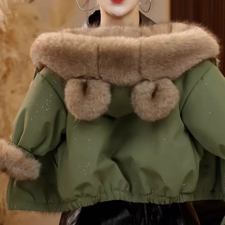 【男女同款】撒银双面穿派克服外套秋冬款新款洋气女宝童装加绒保暖