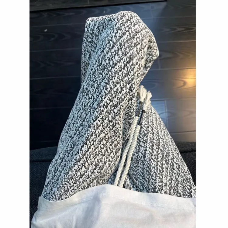 美式小香风重磅卫裤男款秋冬复古粗花针织裤慵懒感宽松直筒休闲裤