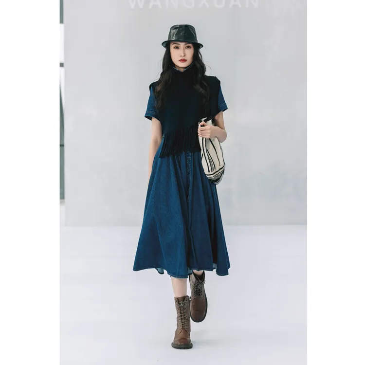 璇之恋·王璇书籍牛仔连衣裙