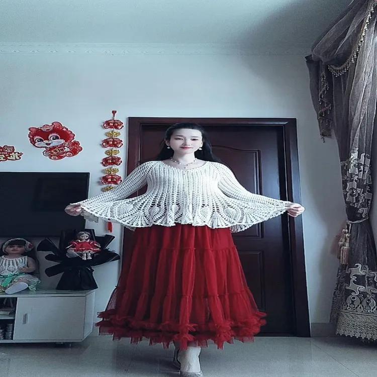 祝福家V领水草菠萝上衣视频教程