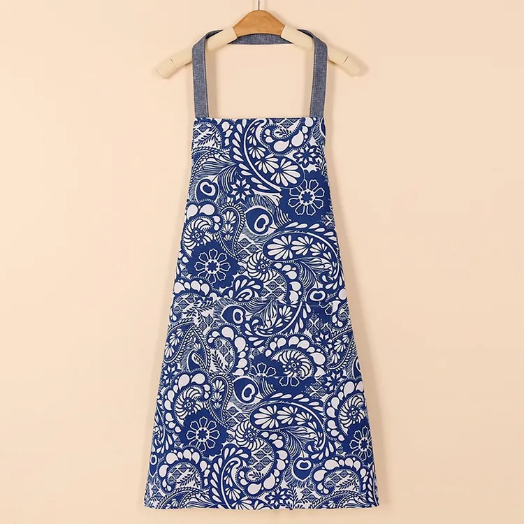 新款民族风厨房洋气防污围裙成人罩衣居家棉布防油防油防水围裙