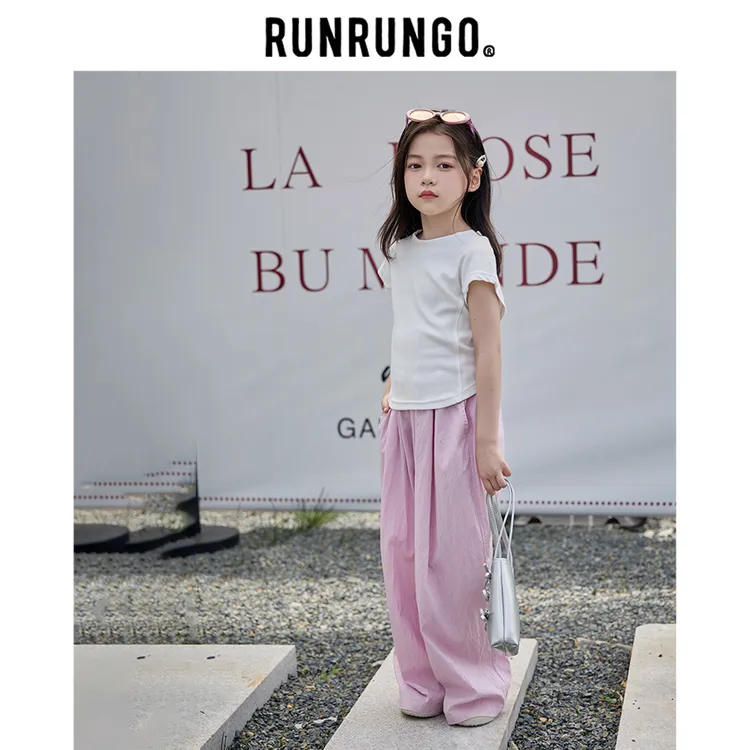 Runrungo【云阔】女童亲子T恤儿童服装夏季薄款休闲针织修身宝宝