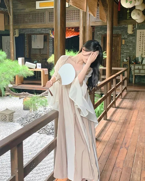 新中式国风佛系禅意女装禅服中式裙子古风清冷仙女裙吊带连衣裙