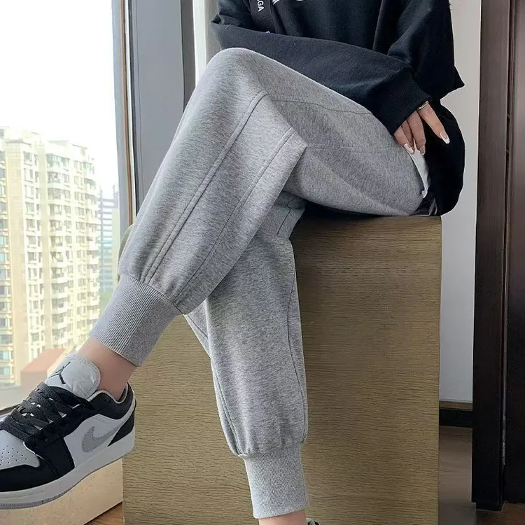 2025运动裤女秋季新款宽松百搭束脚裤时尚卫裤大码休闲裤哈伦女裤
