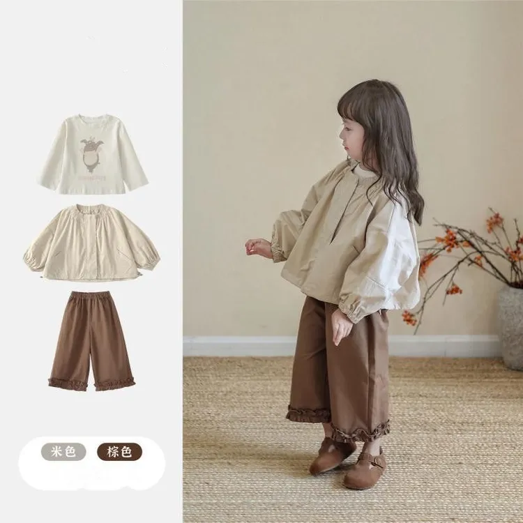 女童春季外套小女孩日系宽松纯色休闲夹克女宝宝洋气衣服儿童春装