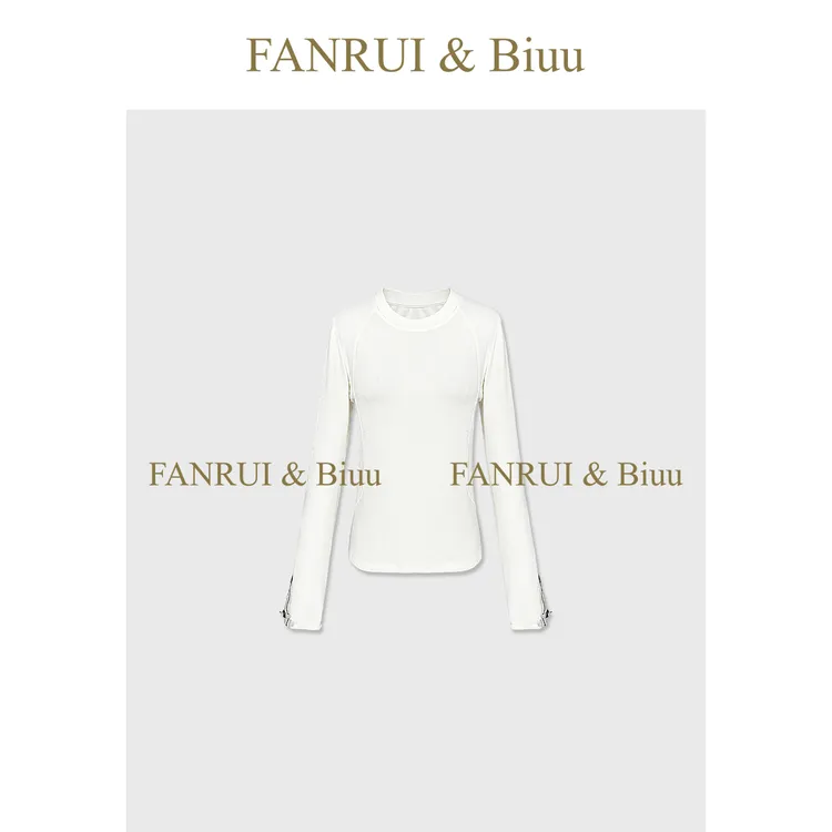 FANRUI/泛芮「贝贝biuu」手袖拉链减龄百搭圆领长袖打底上衣B18458
