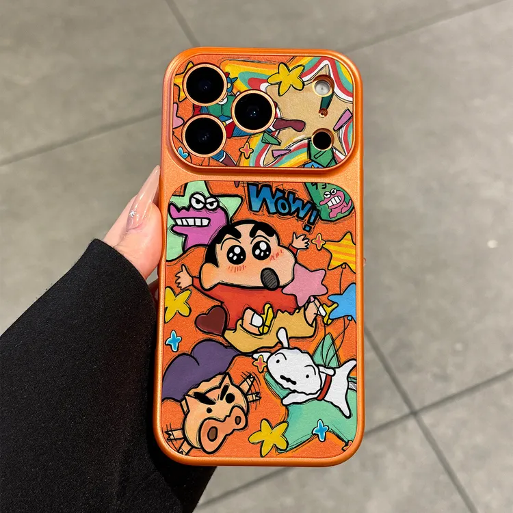 蜡笔小新适用苹果18promax手机壳创意简约适用iphone17pro高级感