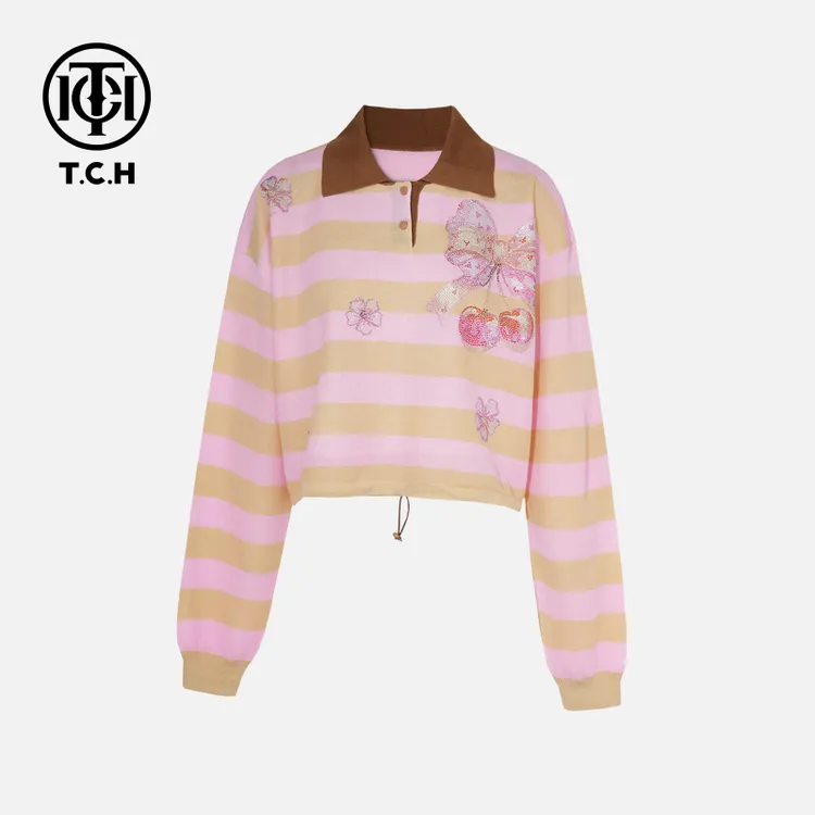 TCH烫钻工艺新时尚淑女百搭新潮流针织衫T75C09E5028轻奢tch